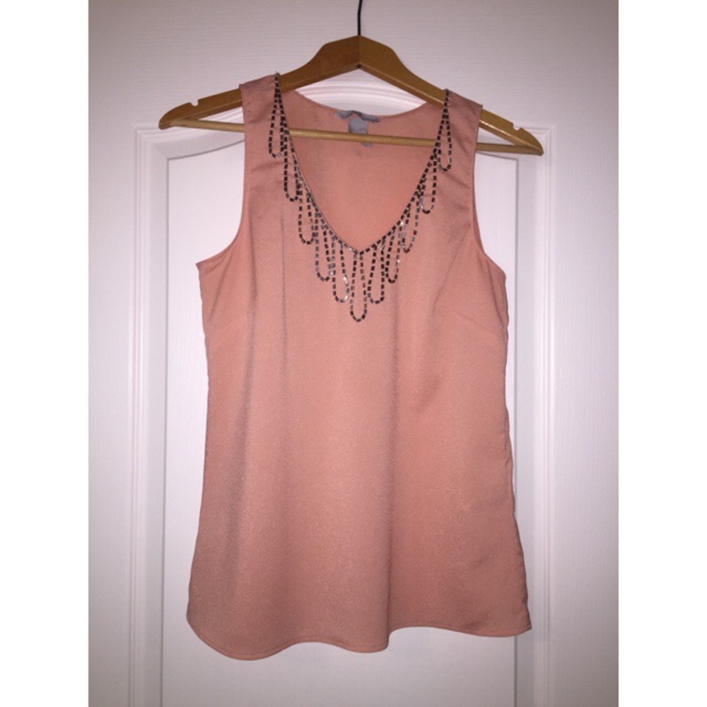 Embellished Blush Tank Top